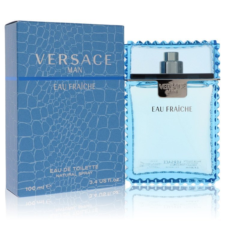 Versace Man Eau Fraiche EDT Spray (Blue) 3.4 oz (Men) 3.4...