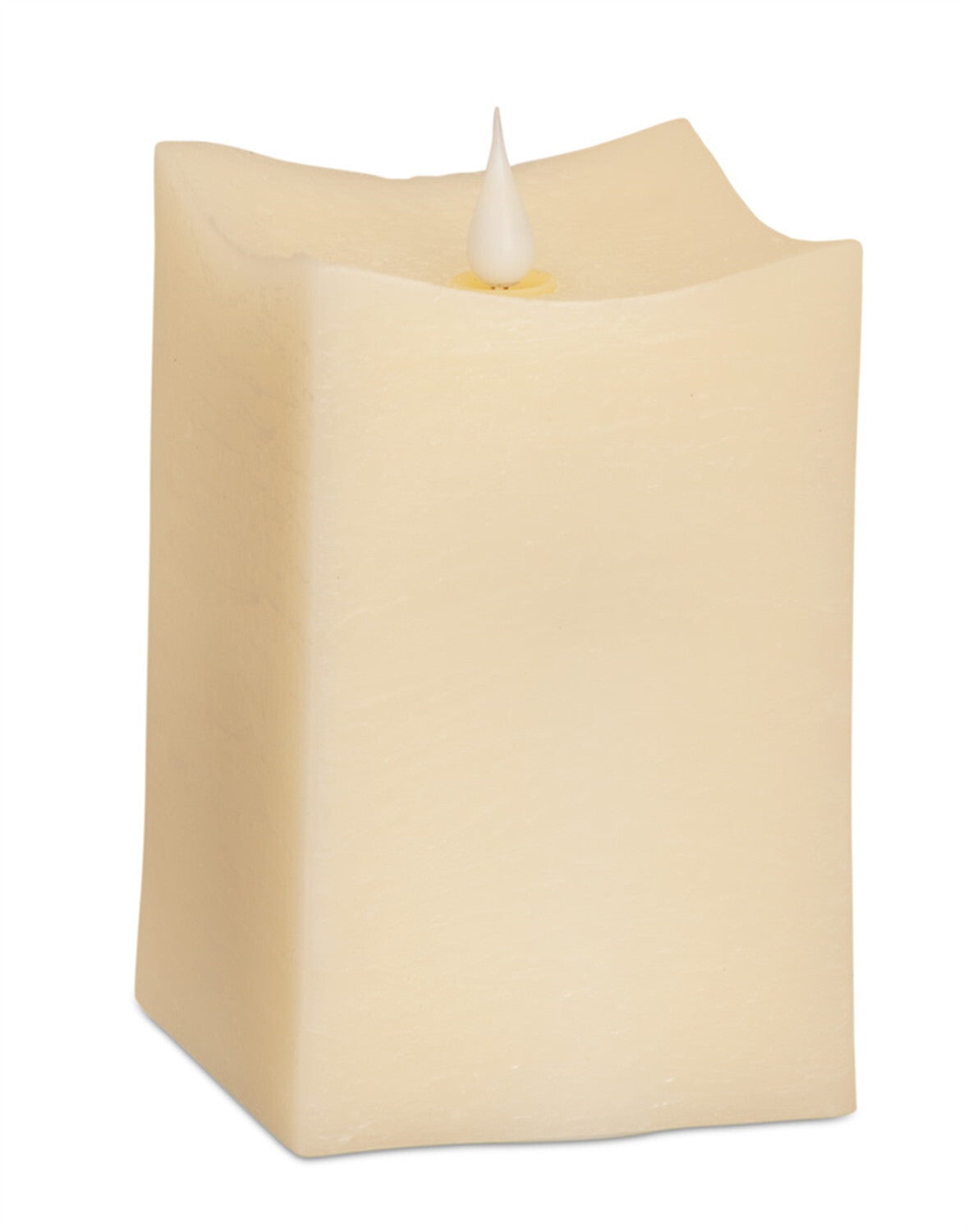 Beige Flameless Pillar Candles Set Of Two Dripless
