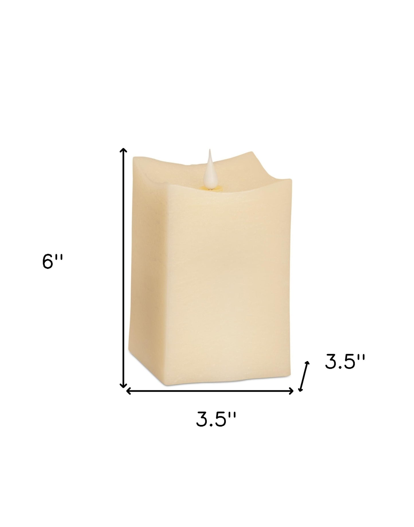 Beige Flameless Pillar Candles Set Of Two Dripless