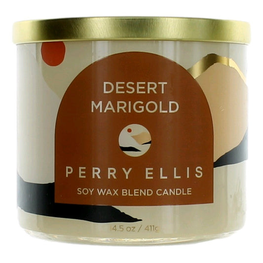 Perry Ellis Desert Marigold Soy Wax Blend 14.5 Oz 3 Wick Candle
