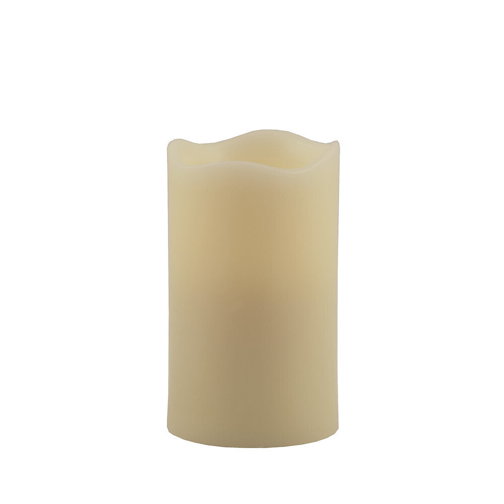 5 Inch Ivory Flameless Pillar Candle LED Battery Operated Gentle Glow