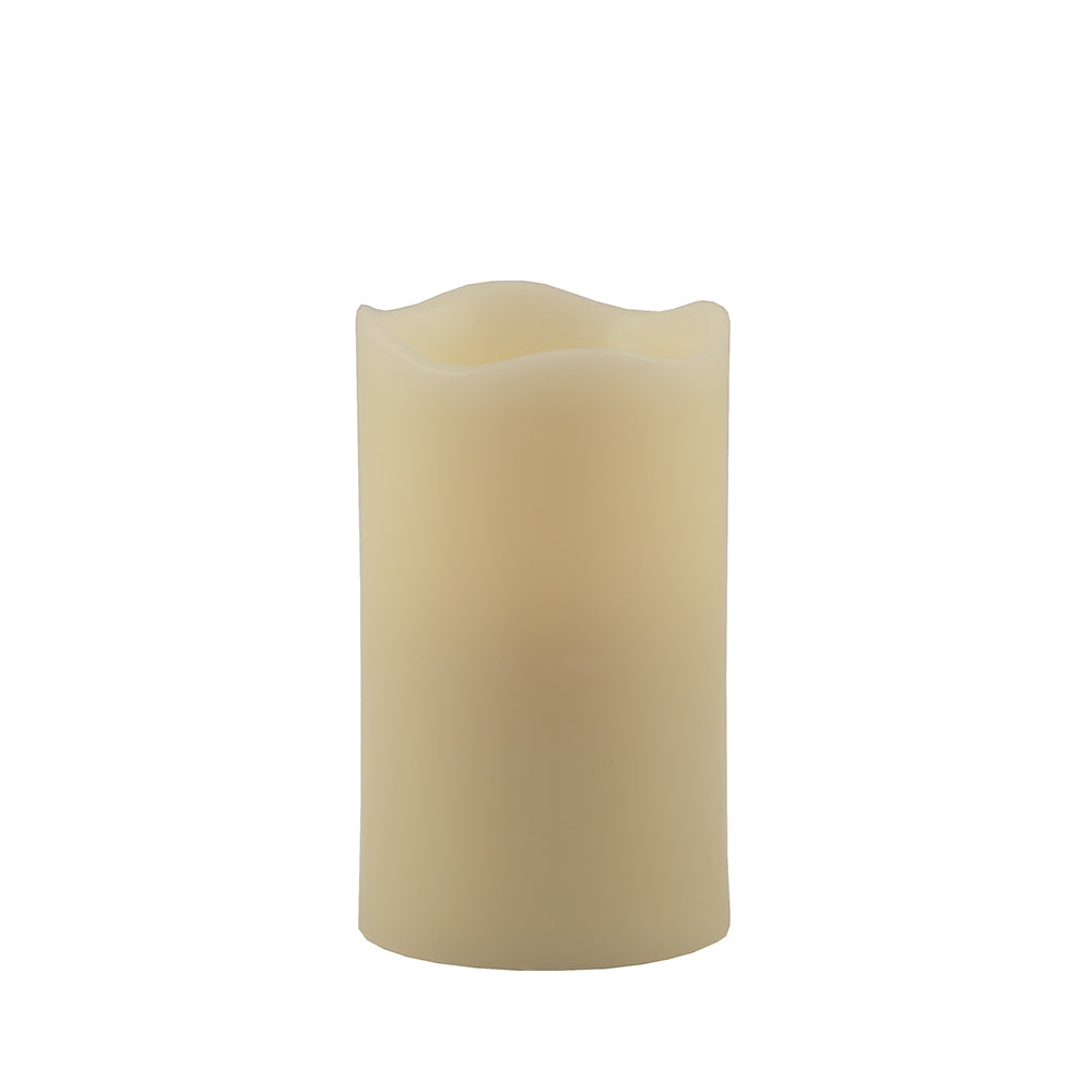 5 Inch Ivory Flameless Pillar Candle LED Battery Operated Gentle Glow