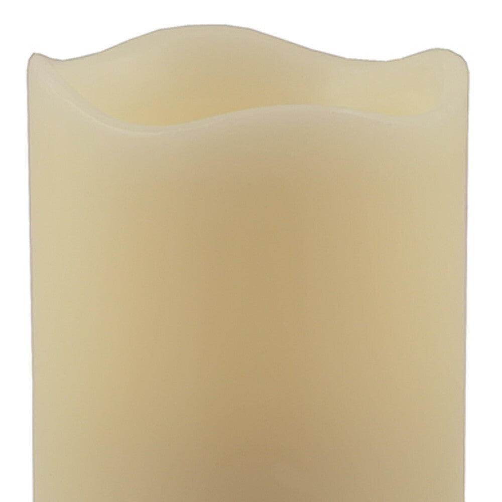 5 Inch Ivory Flameless Pillar Candle LED Battery Operated Gentle Glow
