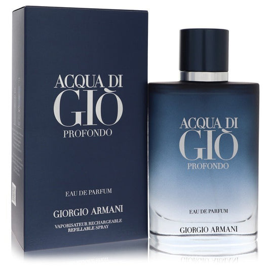 Acqua Di Gio Profondo by Giorgio Armani Eau De Parfum Spray Refillable 3.3 oz (Men)