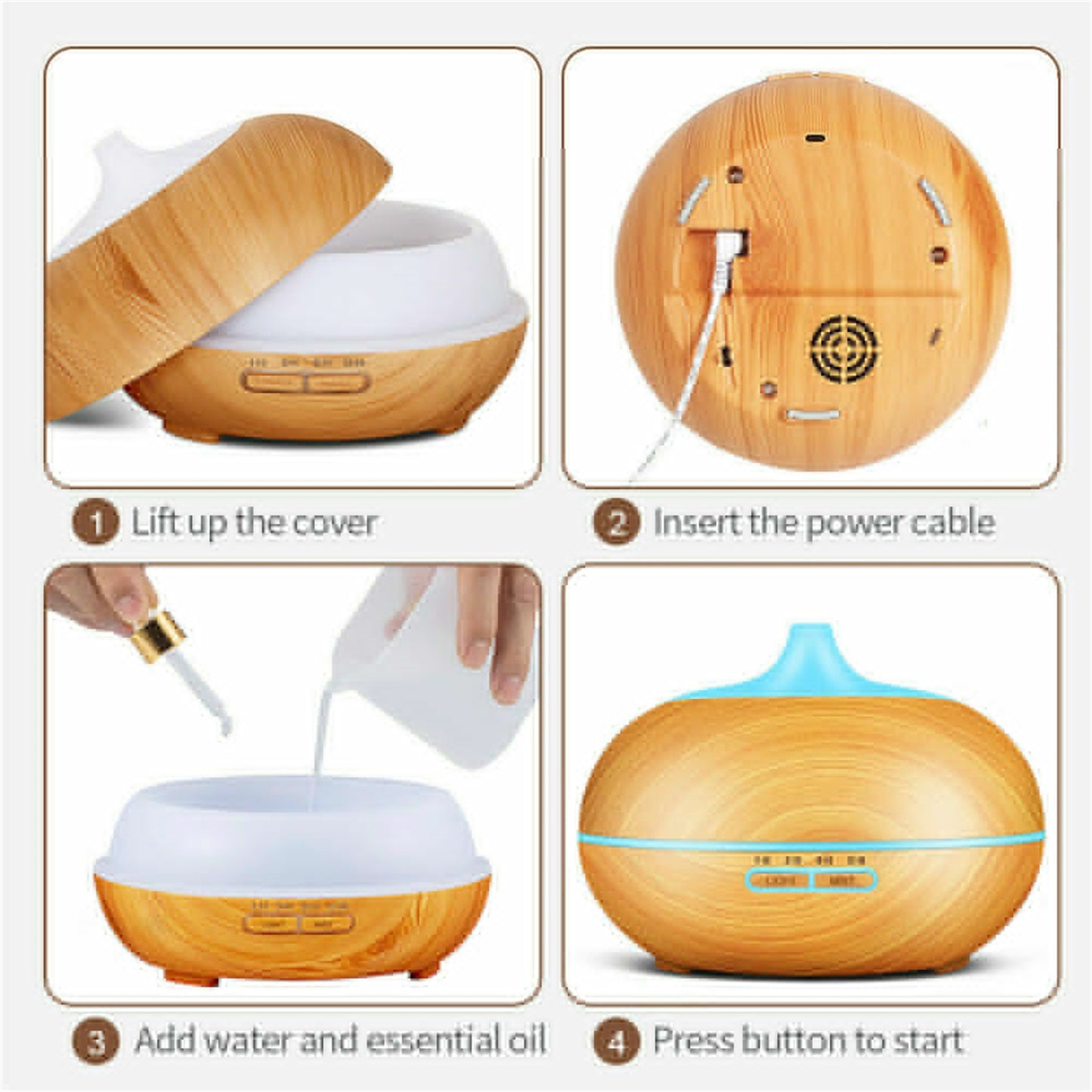 Oil Diffuser 3-in-1 550ml Ultrasonic Led Essential Oil ...